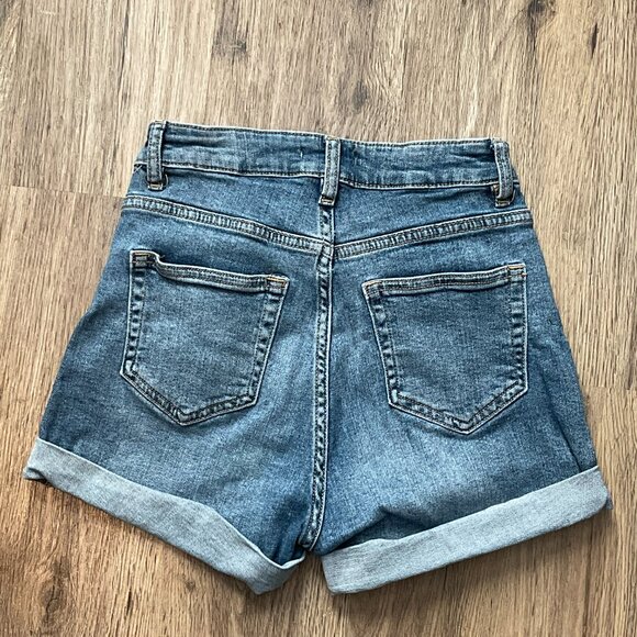 H&M Denium Jean Shorts Blue Stretch Size 4 - Picture 3 of 6